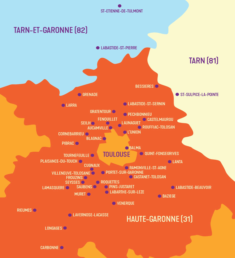 Implantation des biens disponibles : Départements et communes